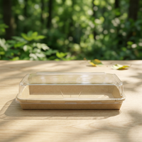 Boîte d'emballage alimentaire en papier kraft jetable écologique avec logo personnalisé, imperméable et pailletée pour nouilles, gâteaux, biscuits, cookies, beignets