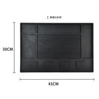 Tapis d'organisation pour outils de coiffure classiques, logo personnalisé, écologique, réutilisable, en silicone, imperméable, résistant à l'huile, pour poste de barbier
