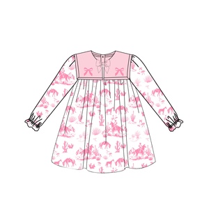 <span class=keywords><strong>Ropa</strong></span> personalizada <span class=keywords><strong>para</strong></span> niños, conjuntos de <span class=keywords><strong>ropa</strong></span> de <span class=keywords><strong>vaquera</strong></span> Vintage <span class=keywords><strong>para</strong></span> niños, trajes de punto suave con estampado rosa <span class=keywords><strong>para</strong></span> niñas pequeñas con babero grande - Product Image 4