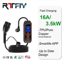 Nouvelle conception de chargeur portable pour véhicule électrique AC Type 2 16A 3,5 kW, charge rapide pour véhicule électrique, utilisation à domicile, en extérieur, en voyage, par temps fortement pluvieux, IP65