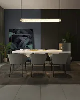 Lampe suspendue linéaire en albâtre naturel espagnol Yihao, en pierre naturelle, pour supermarché