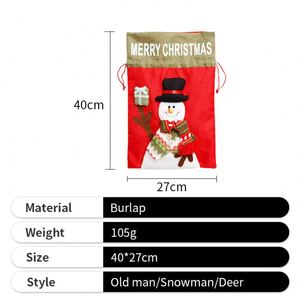 2023 Christmas Fabric Gift <b>Bag</b> Decoration Cute <b>Kids</b> <b>Drawstring</b> Gift Packaging Pouch <b>Bag</b> for Sale - Product Image 2