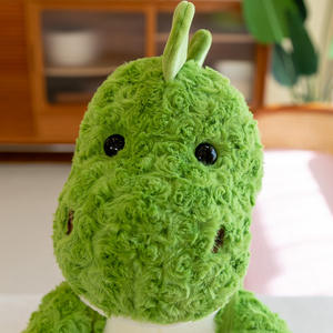 Commercio all'ingrosso trapunta drago Avocado dinosauro peluche fiore spazzola cuscino per dormire per la fidanzata con fodera in rete in magazzino - Product Image 4