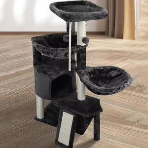 Rumah Pohon Kucing Bertingkat Modern, Gratis Ongkir, Pabrik Cina, Rangka Panjat Kucing, Tiang Garukan Sisal, Bahan Plush, Kemasan Karton - Product Image 4