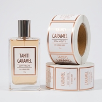 Étiquettes de parfum transparentes en feuille d'or, rouleaux d'autocollants imperméables en vinyle transparent pour flacons de parfum, autocollants de logo pour emballage