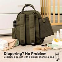 Sac à dos multifonctionnel pour couches, tendance et élégant |   Sac à langer pour papa, maman et bébé, 18L, polyester, fermeture éclair imperméable, tout usage