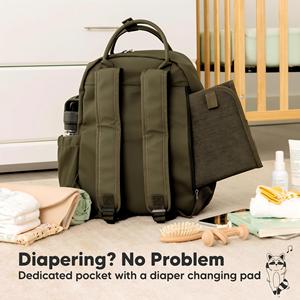 <span class=keywords><strong>Mochila</strong></span> Multifuncional de Moda para Pañales |   Bolsa de Pañales para Bebés, para Padres y Madres, 18L, Poliéster, Impermeable, con Cierre de Cremallera - Product Image 2