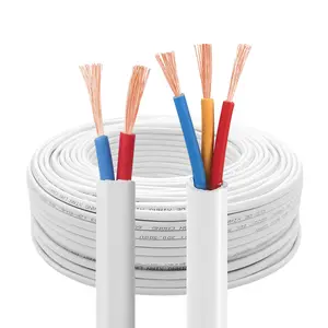 Produsen kabel datar kawat listrik 2 inti 3 inti 1.5 2.5 4sqmm jaket kawat dan kabel PVC