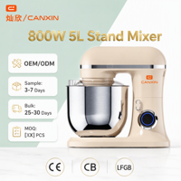 Elektrische 800W professionele staande mixer met 7L roestvrijstalen kom, 10 snelheden, kantelbare kop, planetaire mixer voor bakkerij, keuken, OEM, CE, CB