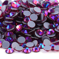 YWJC Precio de Fábrica Cristales de Vidrio Hotfix SS10-20 de Base Plana, 1440 Piezas de Cristales Hotfix Redondos de Base Plana Color AB a Granel
