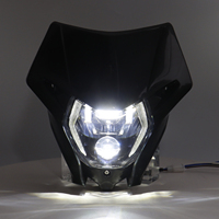 Phare de moto Enduro avec masque, faisceau avant Hi/Lo, phare LED Halo pour Kawasaki KLX D-Tracker 2016-2023