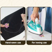 Écussons brodés pour vêtements de mode, à repasser, personnalisés, en forme de fleur