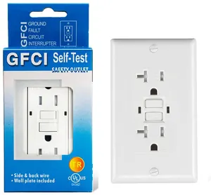 Enchufe GFCI de 20A, enchufe de pared americano dúplex de 220V con certificación UL/CUL