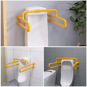 Barras de apoyo para urinarios, baños públicos, acero inoxidable, antideslizantes, montadas en la pared, capacidad de carga de 120 kg, diseño minimalista - Product Image 5