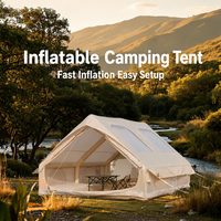 Tente de camping gonflable extérieure Oxford imperméable grande capacité pour glamping, 5-6 personnes, portable, personnalisable, familiale, quatre saisons