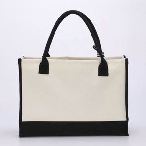 Custom Logo <b>Initial</b> Canvas Tote <b>Bag</b> & Makeup <b>Bag</b> Personalized Mothers Day Birthday Gift Shopping <b>Bag</b> Set - Product Image 5