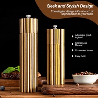 Ensemble moulin à sel et à poivre grec de Vientiane, artisanal, écologique, en bois, moulin à poivre de qualité commerciale, moulins à épices manuels