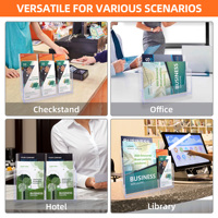 Présentoir de support de brochure A4 support de littérature clair avec trou de suspension stockage de bureau