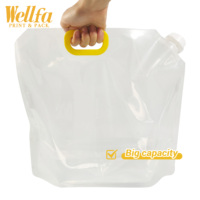 Doypack en plastique à impression personnalisée 1 gallon 3l 5l sac d'eau potable de 10 litres de stockage pliable transparent de randonnée avec bec verseur