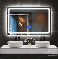 Copper Free Silver LED Bathroom Mirror 120Pcs High Brightness Light Beads Waterproof Anti Fog Wall Mounted Mirror
