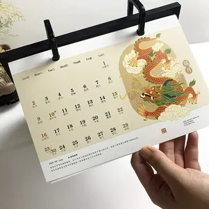 2024 Wooden Desk Calendar Horizontal Version Creative Simple Desktop Decoration Calendar Plan