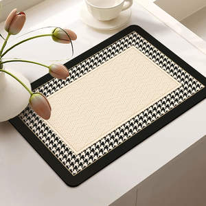 Tapis de drainage rétro pour comptoir de cuisine 30x40cm 40x60cm en fibre de polyester absorbante, style rectangulaire - Product Image 2