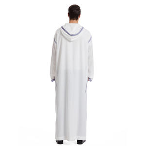 Robe maxi à capuche pour hommes musulmans, Jubba Thobe, robe saoudienne arabe, kaftan marocain, Abaya de Dubaï, Turquie, vêtements musulmans, Abayas de Ramadan, robe - Product Image 4