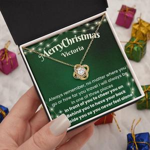 Collar con colgante minimalista a la moda, cadena de clavícula con nudo de amor a la moda con tarjeta de regalo, regalo de Navidad, regalo de cumpleaños de esposa/mamá - Product Image 2