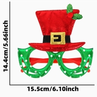 Gafas Decorativas con Temática Navideña Rojo Baya 2027, Artículos de Decoración para Fiestas, Accesorio de Disfraz para Cosplay de Navidad
