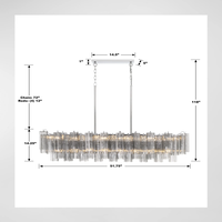 Lustre LED moderne classique personnalisé de luxe pour salon, salle à manger, lampe suspendue rectangulaire gris fumé