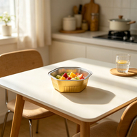 Conteneur en aluminium hexagonal doré robuste de 400 ml, boîte en aluminium jetable épaissie pour la cuisson et l'emballage alimentaire à emporter