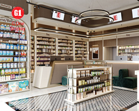 Diseño Interior de Farmacia Personalizado, Góndola de Doble Cara, Exhibidor Vertical para Farmacia, Mueble de Exhibición de Pared para Farmacia