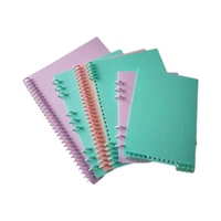 Carnet à spirales avec couverture en plastique, double spirale métallique, pages intérieures lignées en grille, format A5 B5, couverture translucide, carnet de notes