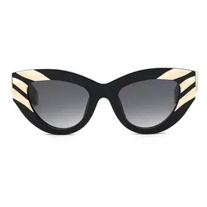 Sifier benutzer definierte Modedesigner Shades auffällige Bold Zebra Print Acetat Männer Frauen Y2k Personal isierte Cat Eye Sonnenbrille