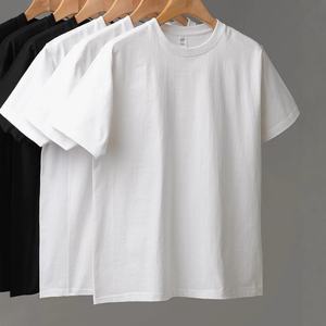 T-shirt estiva in cotone Basic da uomo comoda con spalla destra ampia e sottile a maniche corte in maglia a collo destro OEM ODM modello solido - Product Image 1