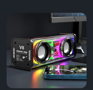 <span class=keywords><strong>Bluetooth</strong></span> Mini Karaoke Máy Trong Suốt Mecha Hộp Nhạc Di Động <span class=keywords><strong>Bluetooth</strong></span> Không Dây Loa Stereo Loa Siêu Trầm Có Đèn LED - Product Image 5