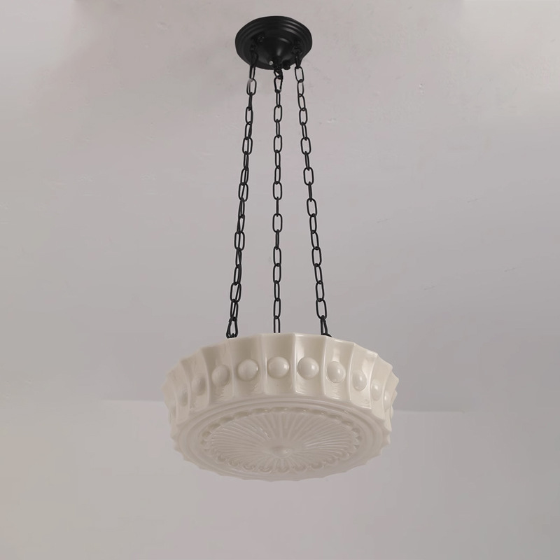 A cream color chandelier-three color dimming