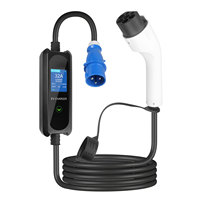 Nouvelle station de recharge pour véhicules électriques domestique/portable 7 kW Type 2 Niveau 2, chargeur réglable 10A-32A, contrôle par application, écran LCD
