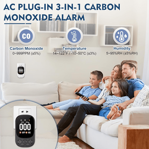 Monitor inteligente de nivel de CO, alarma, probador de gas de monóxido de carbono, enchufe con sensor de temperatura y <span class=keywords><strong>humedad</strong></span> - Product Image 6