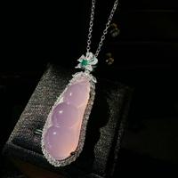Collier et bracelet élégants de haute qualité pour femmes, avec pendentif en cristal violet sculpté en forme de cabochon, bijoux statement