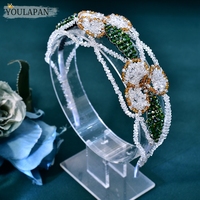 YouLaPan – bandeau de mariée de style européen et américain, couvre-chef à la mode fait à la main avec perles pour mariage et fête de Noël YXA53