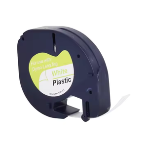 <span class=keywords><strong>Ruban</strong></span> pour étiqueteuse compatible pour <span class=keywords><strong>DYMO</strong></span> LetraTag Refill Plastic 91331 12mm * 4m Noir sur Blanc - Product Image 4