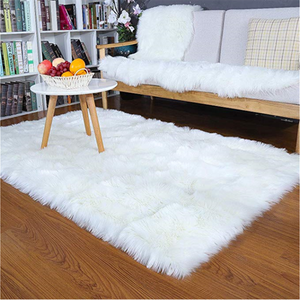 Tappeto in Finta Pelliccia di Pecora di Alta Qualità, Antiscivolo, Moderno, Rettangolare, per Soggiorno e <span class=keywords><strong>Camera</strong></span> <span class=keywords><strong>da</strong></span> <span class=keywords><strong>Letto</strong></span>, Prodotto a Macchina - Product Image 5
