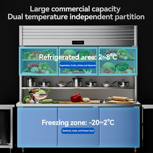 Thực phẩm thương mại cấp mát thực phẩm hiển thị tủ đông cửa trượt 3-Nhiệt độ đặt hàng tủ cho cửa hàng Thiết bị làm lạnh - Product Image 5
