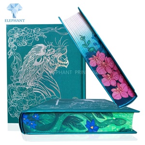 Custom <b>Fabric</b> Cloth Leather Book Printing Service Full Colour Hardcover Gilded Silver Comic Book Printing <b>Sprayed</b> Edge - Product Image 2
