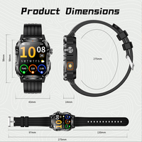 Montre connectée sportive Y8 avec lampe de poche, suivi du sommeil et de la santé, batterie 1000 mAh, étanche IP68, tracker d'activité pour hommes