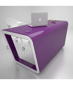 <span class=keywords><strong>CANDU</strong></span> Wunderschön Elegantes Design Kunststein Büro-Chefschreibtisch mit Pop-up-Steckdose Kabellos Hochglanz-Finish 10 Jahre - Product Image 2