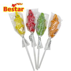 Timsah şekli sakızlı lolipop şeker şeker kaplamalı sakızlı jöleli lolipop toptan tatlılar ve şekerler - Product Image 3