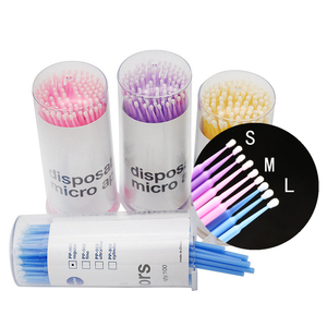 100 Hisopos Aplicadores Desechables de Microfibra S M L, Pinceles para Pestañas, para Uso Profesional en Salones de Belleza y PMU, Set Profesional - Product Image 1