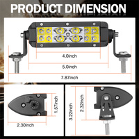 Barre lumineuse LED tout-terrain 48W, 6 rangées de LED, faisceau combiné, barre lumineuse LED simple rangée, accessoires d'éclairage pour voitures au Canada